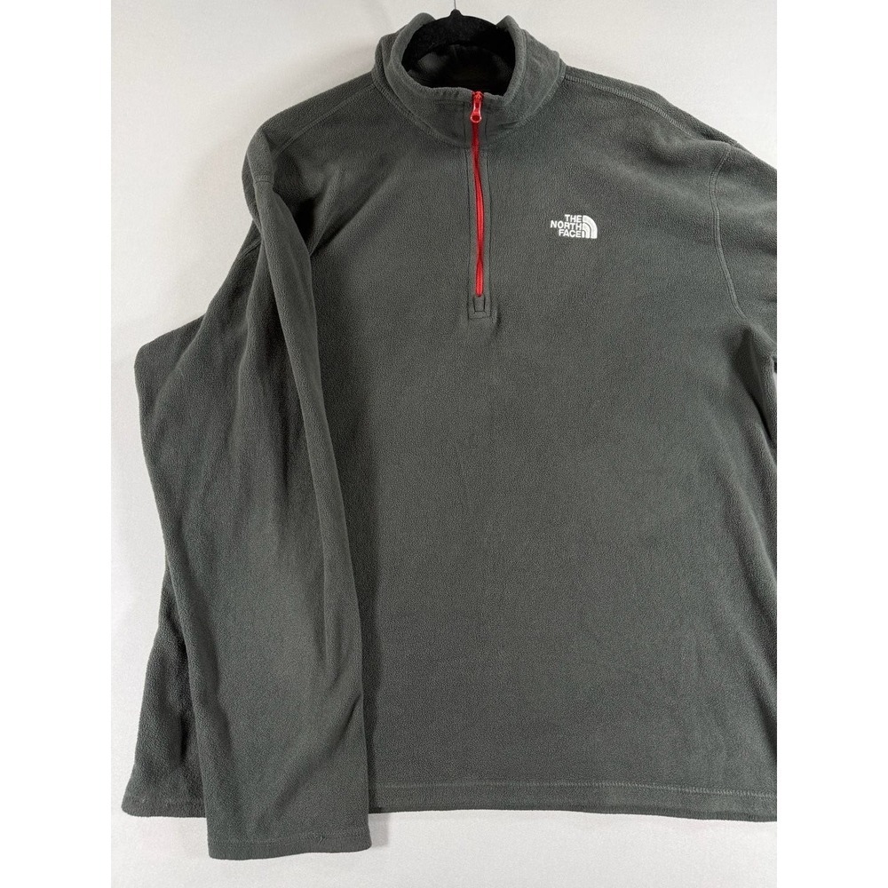 The North Face Jacket Men's Gray Fleece 1/4 Quarter Zip Pullover Sweatshirt Hiki - Picture 1 of 13